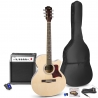 MAX ShowKit Elektro-akustinė gitara naturalus medis - komplektas