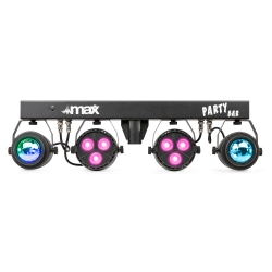 Max PartyBar1 šviesos efektų rinkinys su stovu 2x LED Par ir 2x Jellymoon RGBW