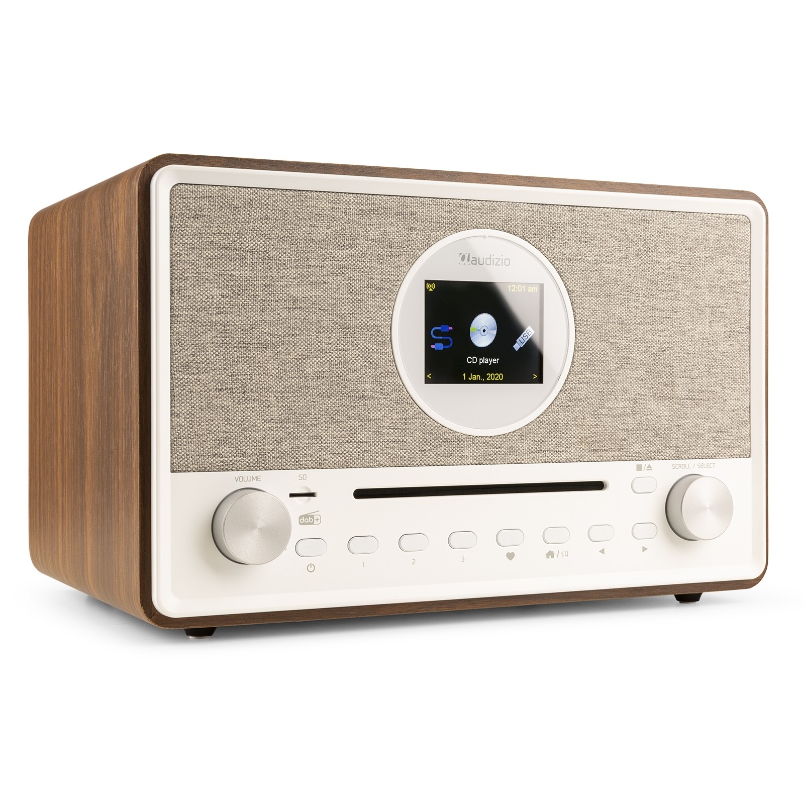 Audizio Lucca internetinis radijo imtuvas su CD medžio imitacija