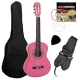 Max SoloArt Junior 1/4 klasikinė gitara rožinė - komplektas