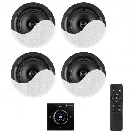 Powerline B100BSet sieninis stiprintuvas su 4 lubiniais garsiakalbiais