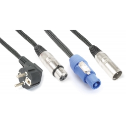 CX03-20 Audio Combi Cable Schuko - XLR F / Powerconnector A - XLR M 20m