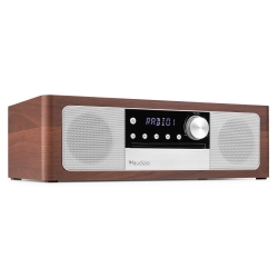 Audizio Lunata Premium muzikinis centras CD/DAB+/FM/USB/BT tamsus medis - sidabrinis