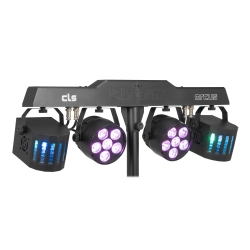 BeamZ CLS Party Bar Orcus šviesos efektų rinkinys su stovu 2x PAR ir 2 x Derby