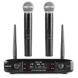 Vonyx WM42HH belaidžiai rankiniai UHF mikrofonai