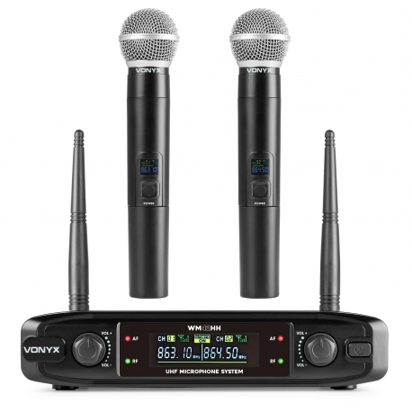 Vonyx WM42HH belaidžiai rankiniai UHF mikrofonai