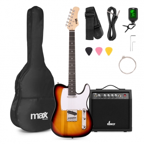 Max GigKit T-series elektrinės gitaros rinkinys Sunburst