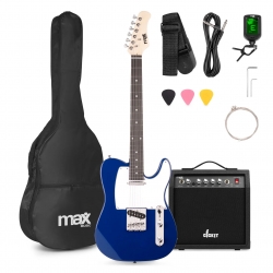 Max GigKit T-series elektrinės gitaros rinkinys, mėlyna
