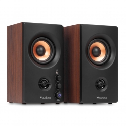 Audizio BS25 aktyvios lentyninės kolonėlės, 40 W, BT, rudas medis