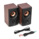 Audizio BS25 aktyvios lentyninės kolonėlės, 40 W, BT, rudas medis