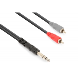 6.3mm Stereo- 2 RCA Male 1.5m